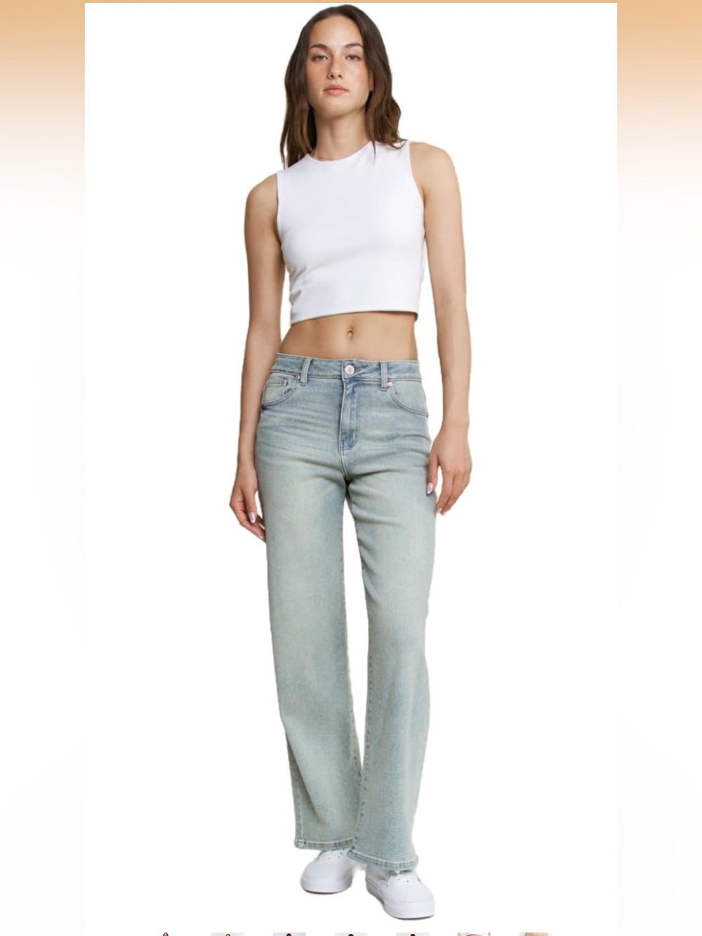 Lilac Sunset High-Rise Wide Leg Jeans for Women Juniors, Relaxed Fit Stretch 26